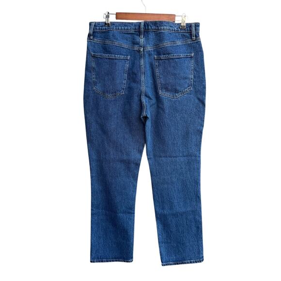 Kirkland Signature High Rise Straight Leg Jeans 10 Dark Wash Mom Jeans Whiskered - Picture 2 of 6